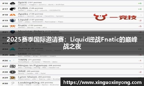 2025赛季国际邀请赛：Liquid迎战Fnatic的巅峰战之夜